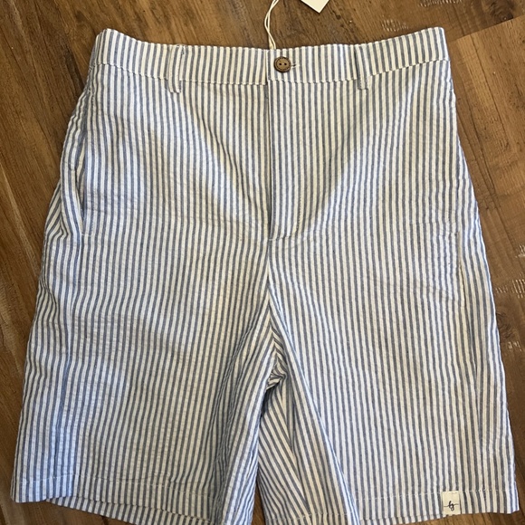 NWT LOVE & GROW Clothing Blue White Freedom Stripe Boy Shorts Size 12Y - Picture 2 of 2